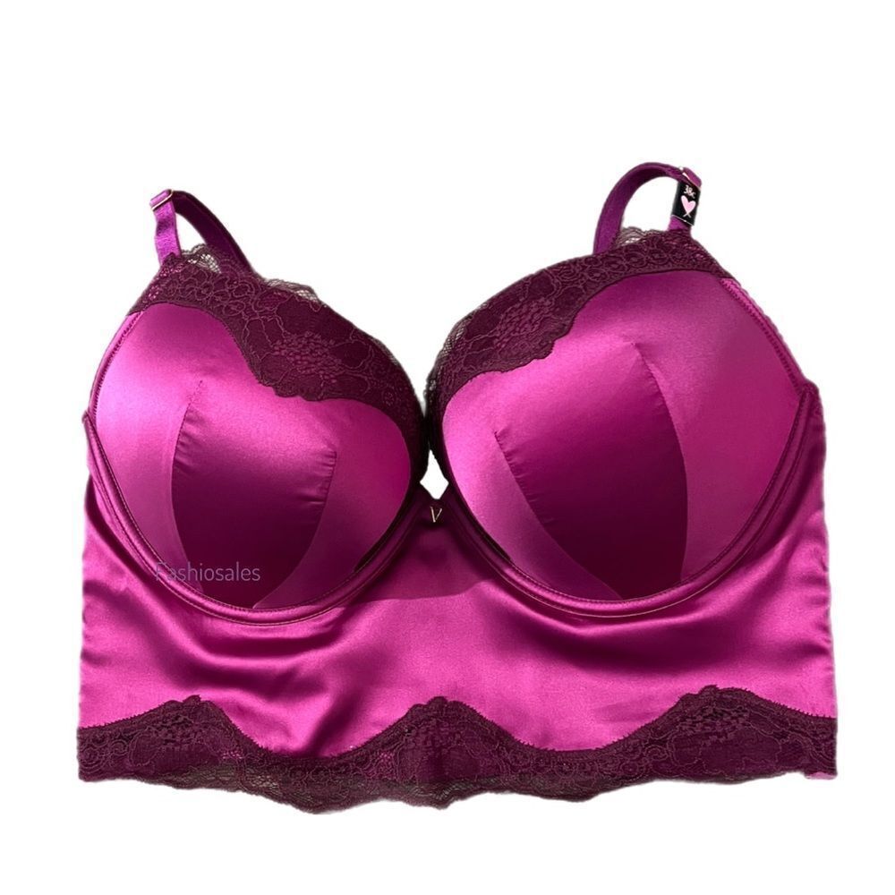 Victorias Secret Very Sexy Bombshell Add-2-Cups Push Up Corset Top Raspberry